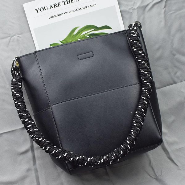 

bag parts & accessories diy woven rope strap handbag shoulder trendy braided, Black