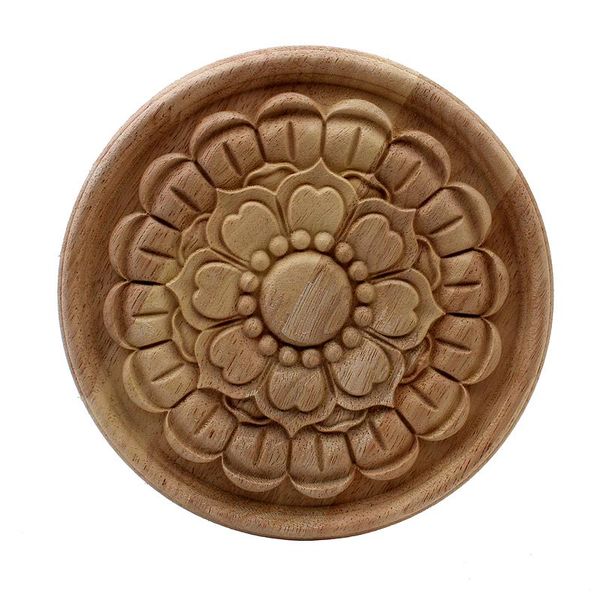 

wood carved corner onlay applique door cabinet rose unpainted european style vintage home decor decoration accessories decorative objects &
