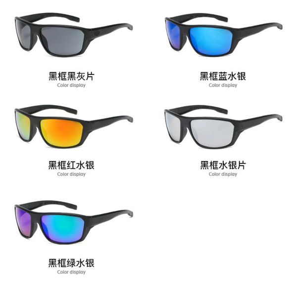 

summer man classic style men's sport reflective sunglasses outdoor cycling glasses black frame dazzle colour lens driving beach glass g, White;black