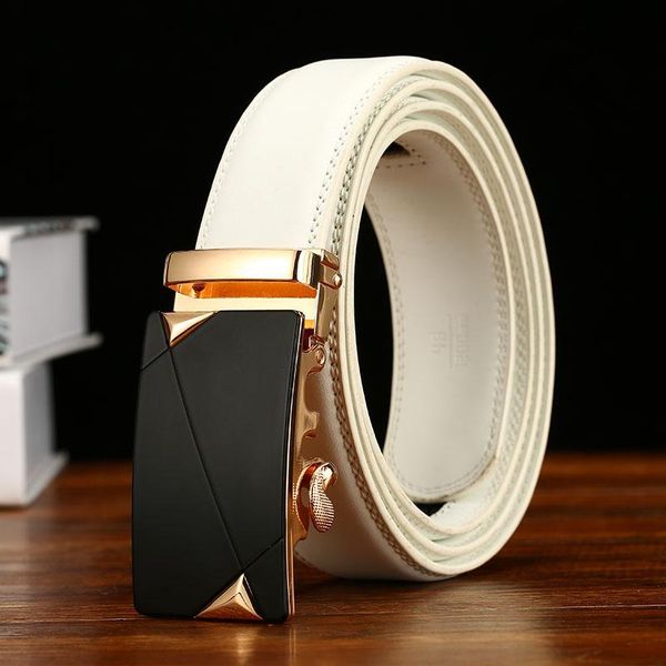 

belts genuine leather strap for male belt automatic buckle black cummerbunds, Black;brown