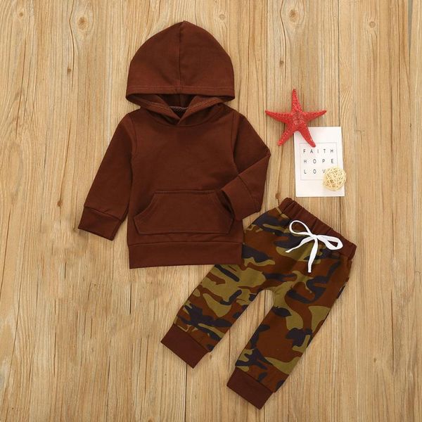 

clothing sets infant baby boys girls set camouflage print hoodie +pants outfits tracksuit winter children's cothes, White