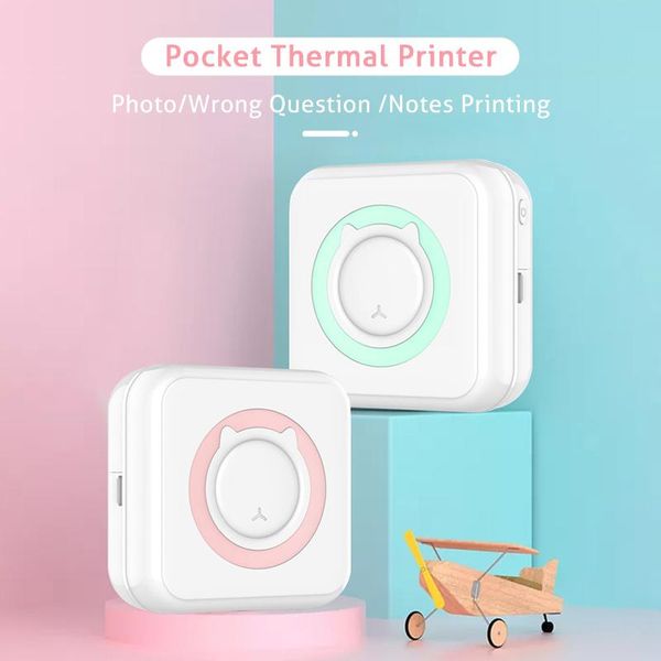 

pocket thermal printer portable mini wirelessly bt connect 200dpi po label memo wrong question printing with 1 roll paper printers
