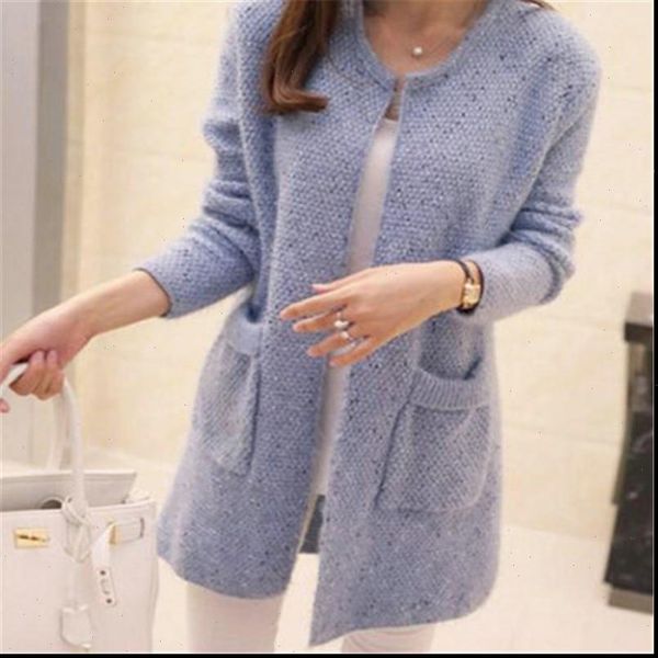 

women sweaters spring autumn long cardigan sweater coat female korean fashion sleeve crochet girl knitted jacket, White;black