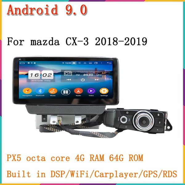 

player 10.25inch big touch screen android 9.0 car dvd for cx-3 2021 audio stereo wifi 4g dsp carplay