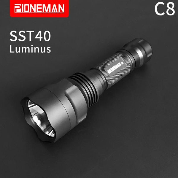 

pioneman c8 strong light luminus sst40 led outdoor flashlights torches