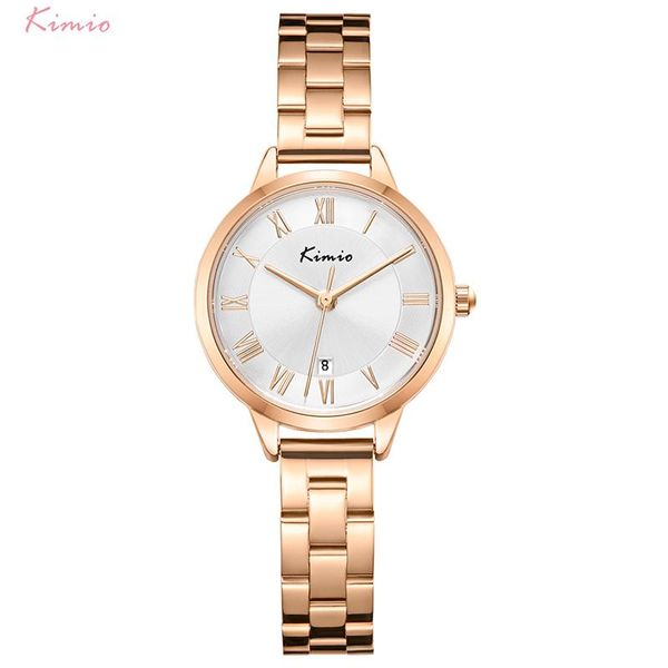 

wristwatches kimio watch women quartz stainless steel bracelet watches fashion casual waterproof wristwatch ladies business, Slivery;brown