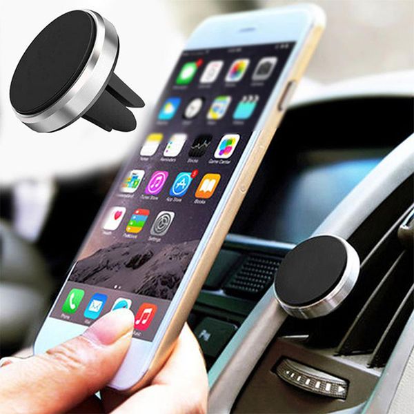 360 girar metal magnético mini carro titular de telefone forte Suporte de ventilação de ar suco para telefones celulares