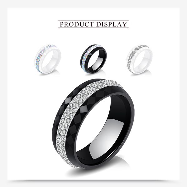 

2021 new fine jewelry crystal ceramic rings with women wedding & party clear fashion rings cz bow ring fit pandora woman ring, Silver