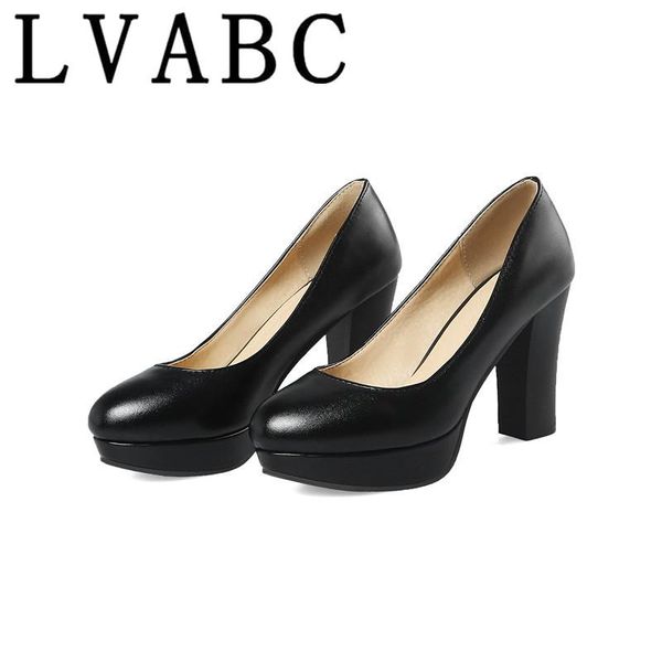 

plus size 33-43 round block heels pumps women shoes 2021 spring shallow med heel black formal dress elegant office shoe