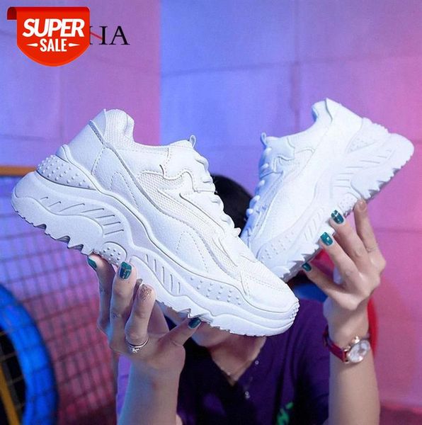 

women shoes 2021 spring summer sports woman fast delivery breathable mesh white casual platform sneakers #ro35