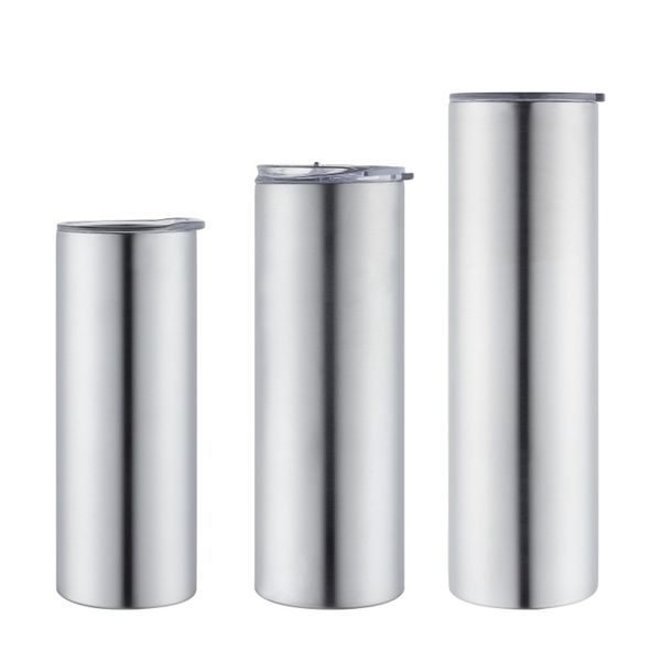 

Heat sublimation straight body thermos heat transfer coating vacuum 3020oz slimming cup skinny tumbler, White and transparent