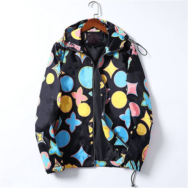

2021 designer outerwear running hip hop street men jackets coats with zipper classical casual letter print long sleeve windbreaker m-3xl siz, Black;brown
