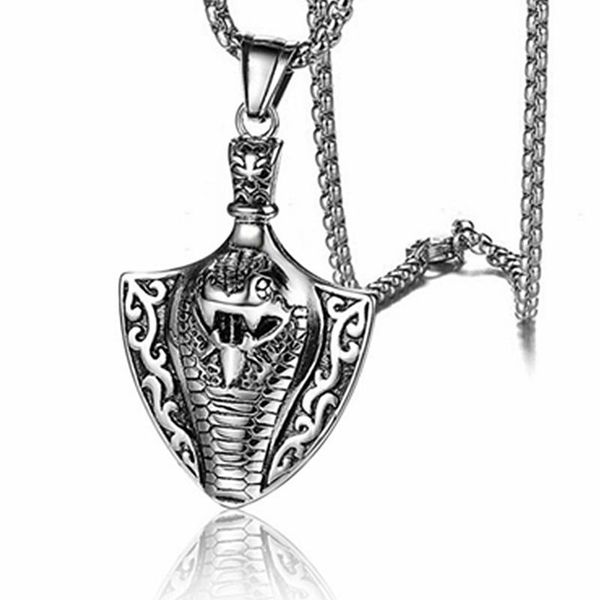 

pendant necklaces eye snake necklace for women gothic jewelry with 3.0mm stainless steel chain, Silver