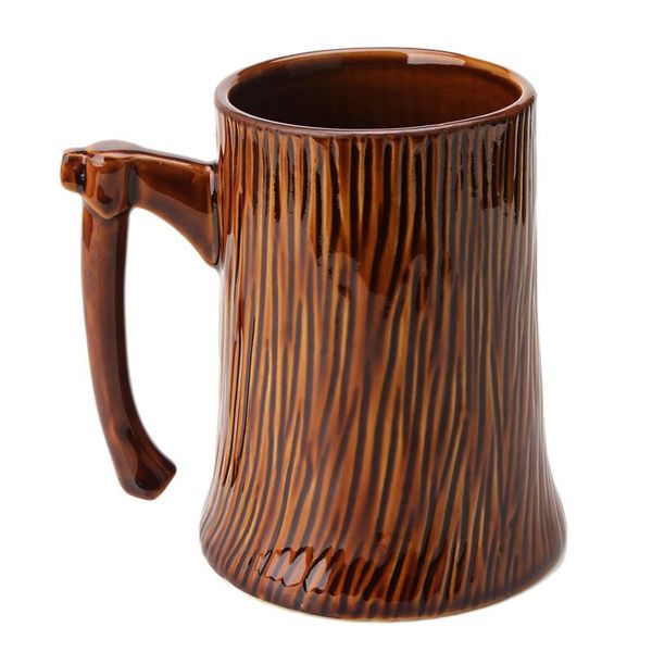 

mugs tree stump axe ceramic cup creative office water large capacity 600ml