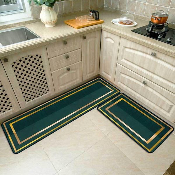 

fashionable simple light luxury green phnom penh geometric kitchen mat combination entry bedroom long bedside blanket carpets