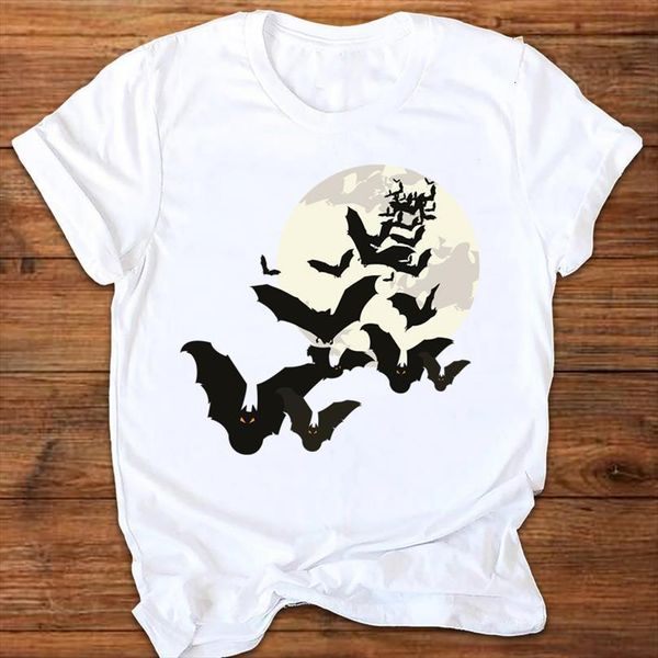 

men graphic cartoon moon mens season autumn fall halloween printing print clothes lady tees female shirt, White;black