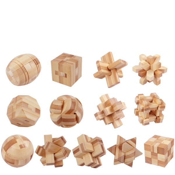 Intelligenza Kongming Luban Locks Cina tradizionale giocattolo di sblocco per bambini rompicapo in legno gioco di puzzle giocattoli educativi cubo magico 632234746501