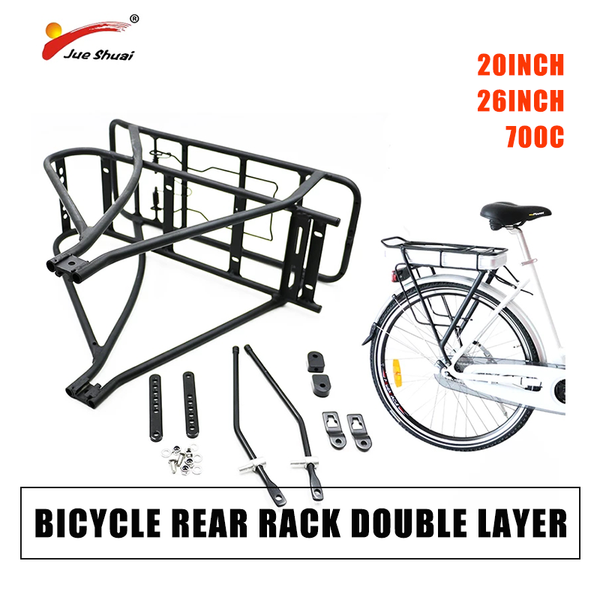 

car & truck racks tl adjustable 20 26inch 700c bike luggage rack black double layer e bicycle battery rear carrier for accessories