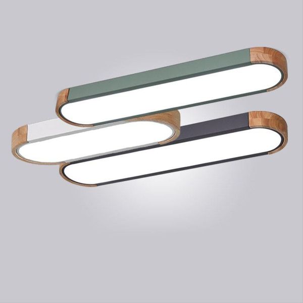 

ceiling lights modern nordic led light lamp living room corridor lighting fixture bedroom kitchen surface mount wood long