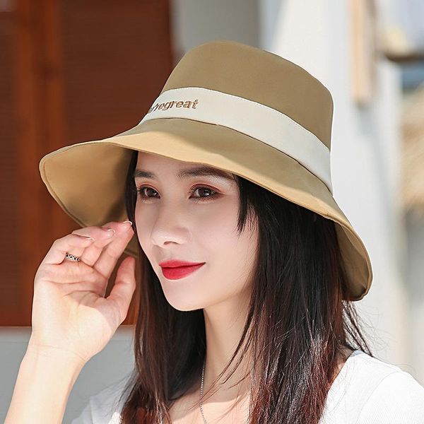 

wide brim hats packable summer travel bucket beach sun hat fisherman foldable sunshade for fishing outdoor, Blue;gray