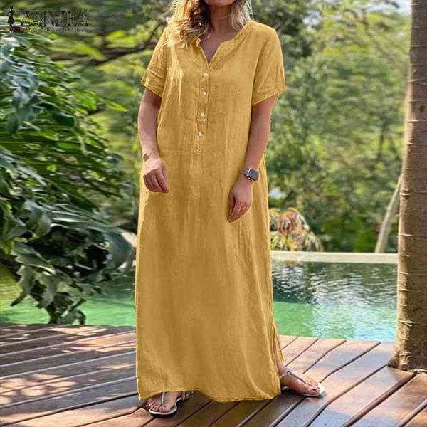 

casual short sleeve sundress women dress summer solid button shirt v neck maxi vintage holiday vestidos, Black;gray