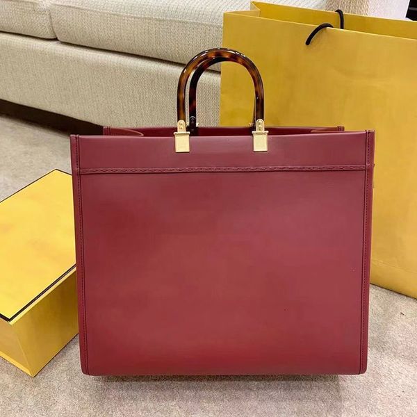 

20 dad women's shopping leather double f family portable large size mommy bag