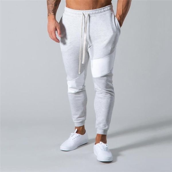 

men's pants autumn cotton joggers men running sweatpants track gym fitness training trousers male bodybuilding workout bottoms, Black
