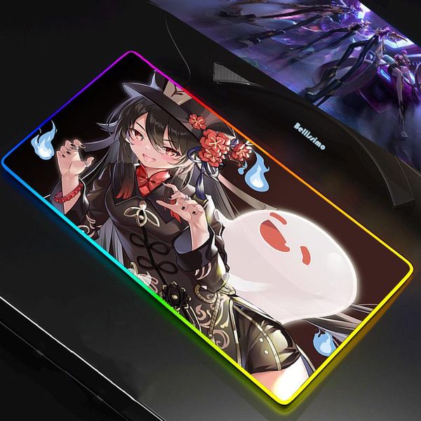 

mouse pads & wrist rests hu tao genshin impact rgb mause gamer keyboard mat mats mousepad anime mausepad csgo mice keyboards computer periph