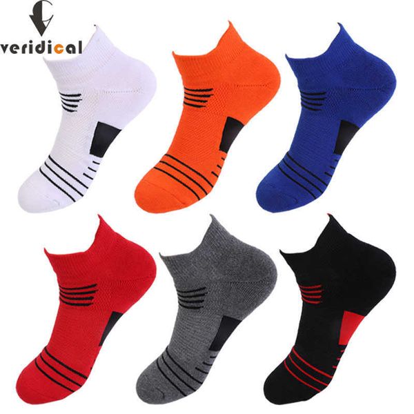 

5 pairs/lot cotton compression sport socks man thick mesh breathable ankle crew cool short socks sox calcetines hombre eu39-44 210727, Black