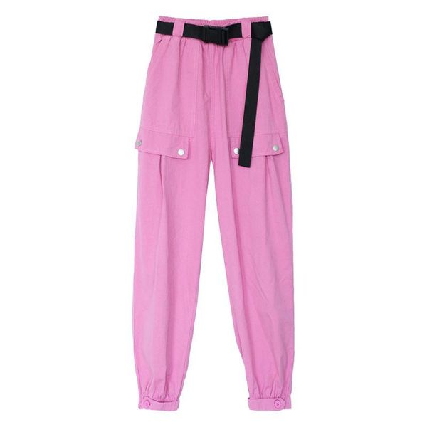 

women's pants & capris women 2021 spring autumn pockets cargo female fashion streetwear high waist trousers ladies joggers loose x225, Black;white