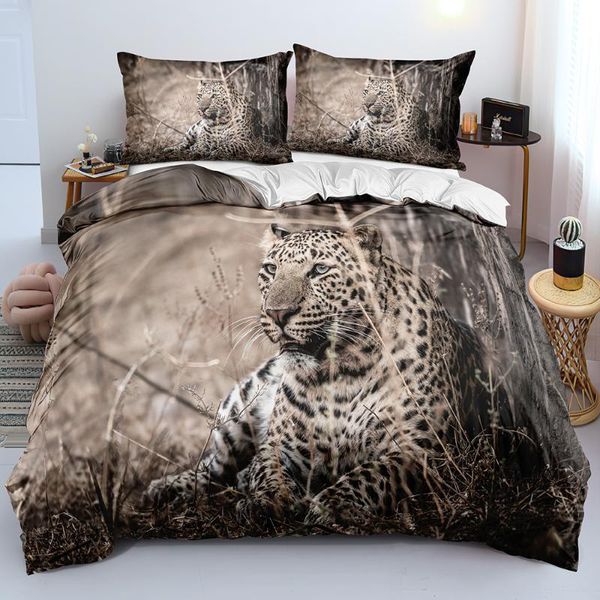 

bedding sets 3d duvet cover comforter cases and pillow covers super king  full size design animal leopard