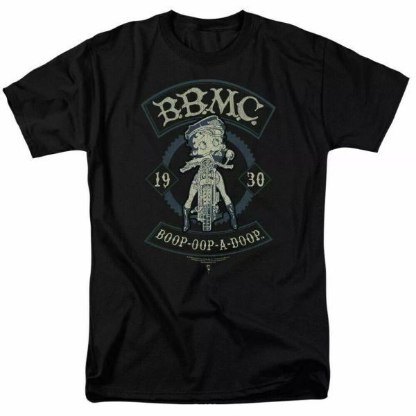 

betty boop b.b.m.c. t shirt mens licensed cartoon merchandise black, White;black