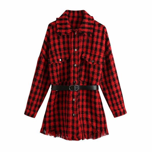 

women polid sashes long jackets fashion ladies lace up full sleeve tassel jacket vintage female casual streetwear 210521, Black;brown