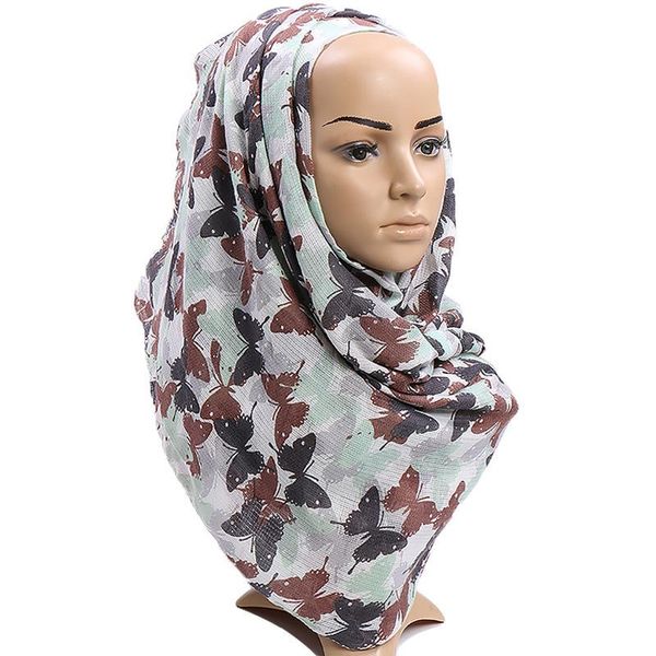 

scarves bubble printing cotton women muslim crinkle hijab head scarf shawls large size pashmina wrap headband, Blue;gray