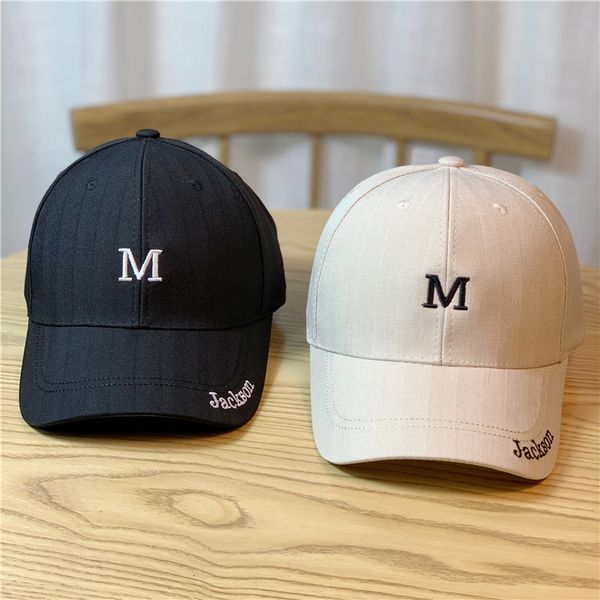 

cap female baseball spring and summer street embroidery m letter ins fashion brand designer versatile face small male, Yellow