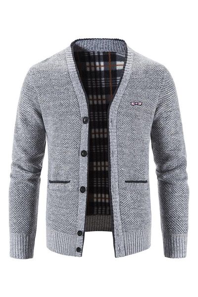 

men's sweaters 5-button sweater, casual autumn and winter jacket, White;black