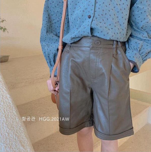 

shorts 2021 wholesale girls leather autumn fashion 3-8t b799, Black