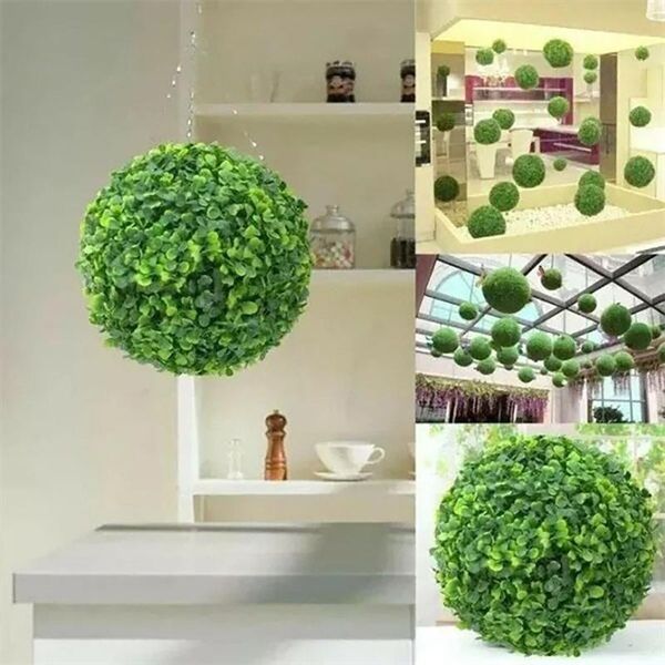 

decorative flowers & wreaths 23cm diameter simulate plastic green leave ball artificial grass fake plants home garden wedding party decorati