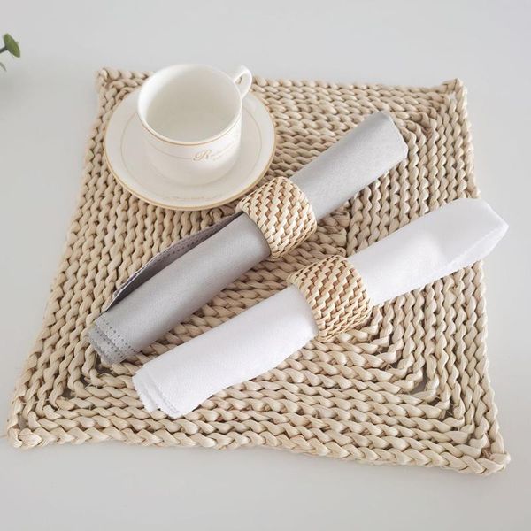 

napkin rings natural material modern simple rattan ring water hyacinth grass buckle