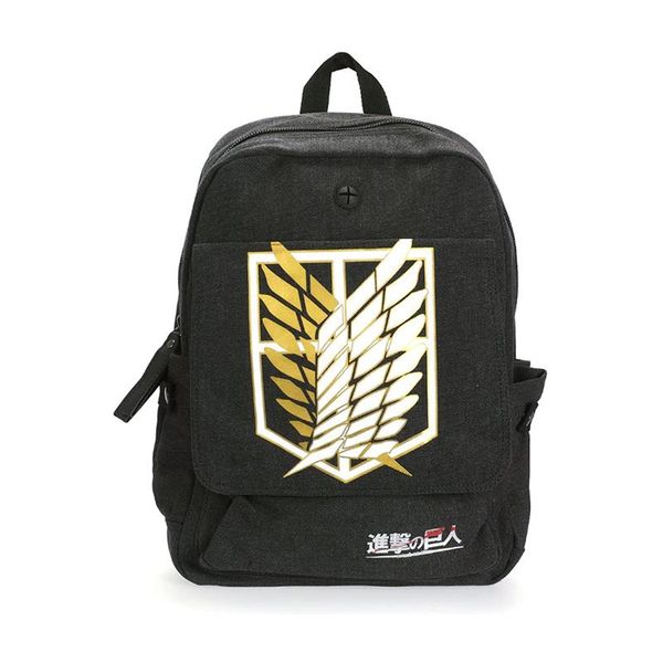 

backpack attack on titan cosplay shingeki no kyojin school bag black