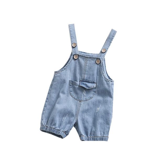 

shorts summer baby boys girls denim romper infants toddler jumpsuit kids outfits clothes qz029, Black