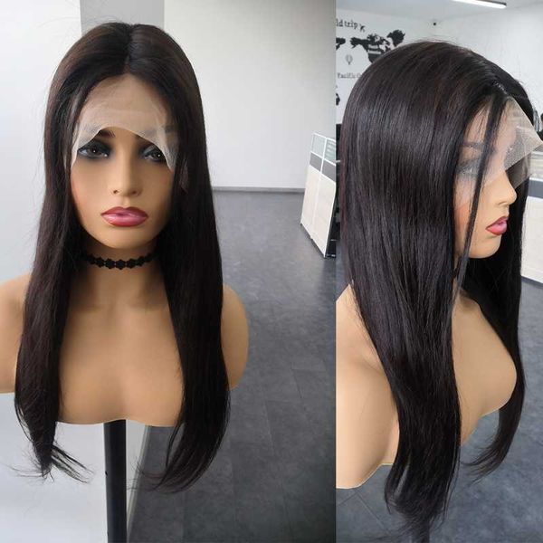 

lace wigs straight human hair for women frontal 30 inch long t part remy bone front, Black;brown