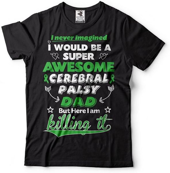 

men's t-shirts silk road tees cerebral palsy dad t-shirt awareness tee shirt, White;black