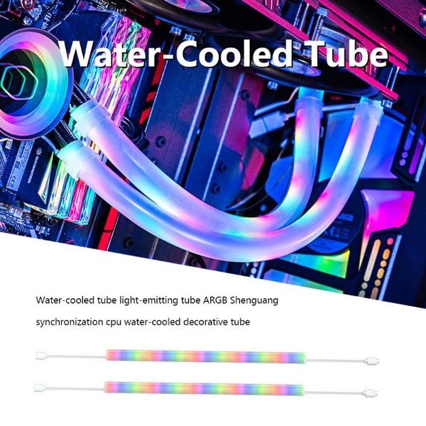 

fans & coolings 2pcs water cooling rigid tube hard horse pipe for computer system argb led light