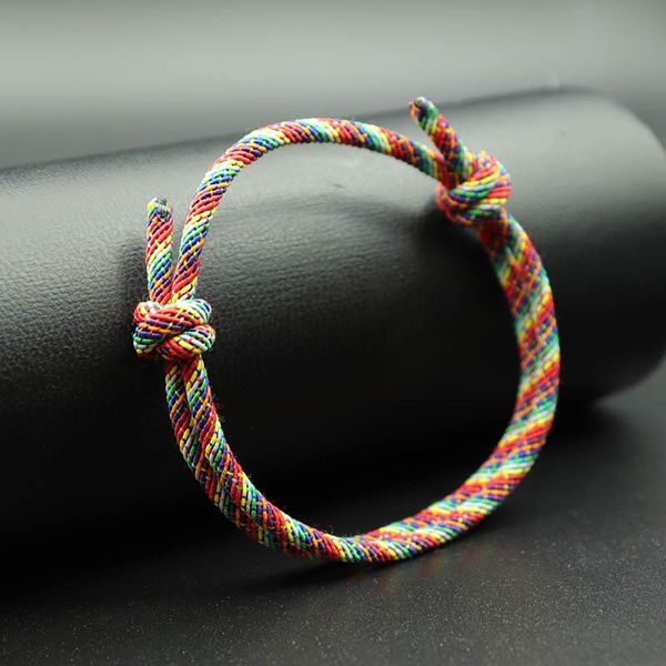 

minimalist handmade cotton rope bracelet charms woven string braclet for men women friend lucky couple jewelry charm bracelets, Golden;silver