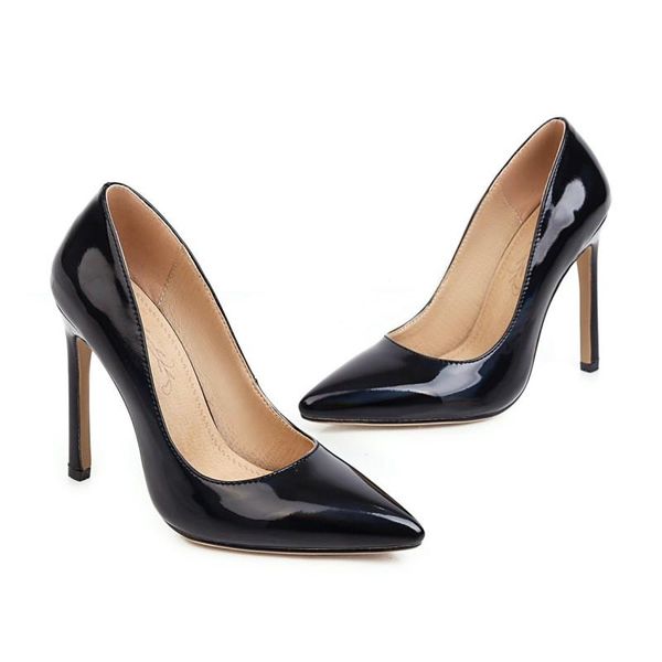 

dress shoes big sizepointed stiletto ladies high heels women woman pumps, Black