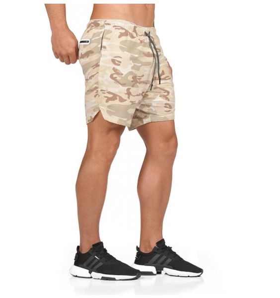 

summer men's beach shorts casual double-layer prevent exposure to light mesh suitable for running hiking camping fitness body-building, White;black
