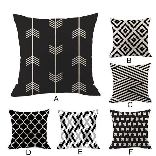 

geometric linen pillowcases sofa bed car decorative pillows throwing cushion covers pad set home decor 45x45cm /d cushion/decorative pillow