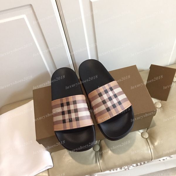 

paris men women summer sandals beach slide home slippers fashion foam runner shoes pattern print rubber outsole sandal flip flops 35-45, Black