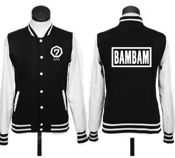 

women's jackets mainlead kpop got7 baseball coat jackson jb mark hoodie sweater pullover outwear jacket, Black;brown